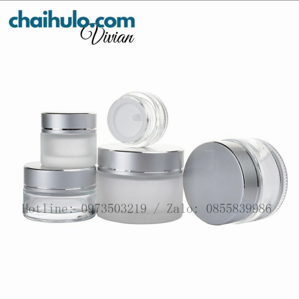 50g - Hũ kem mờ - Hũ chiết mỹ phẩm, hũ thủy tinh thân mờ chất lượng cao dày đẹp - HÀNG CÓ SẴN