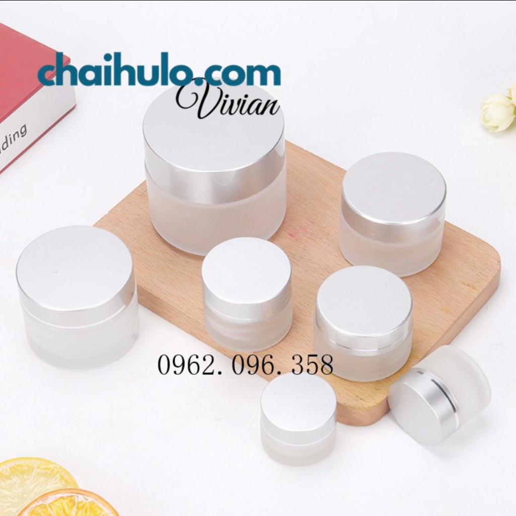 50g - Hũ kem mờ - Hũ chiết mỹ phẩm, hũ thủy tinh thân mờ chất lượng cao dày đẹp - HÀNG CÓ SẴN