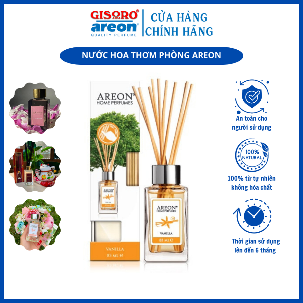 Tinh dầu Nước hoa thơm phòng thiên nhiên cao cấp Areon Bulgaria ngọt ngào dịu nhẹ 85ml