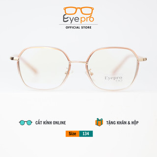 Gọng kính cận nữ lắp sẵn cận chất kim loại viền nhựa mắt kính đổi màu chống ánh sáng xanh - Z30070 Eyepro