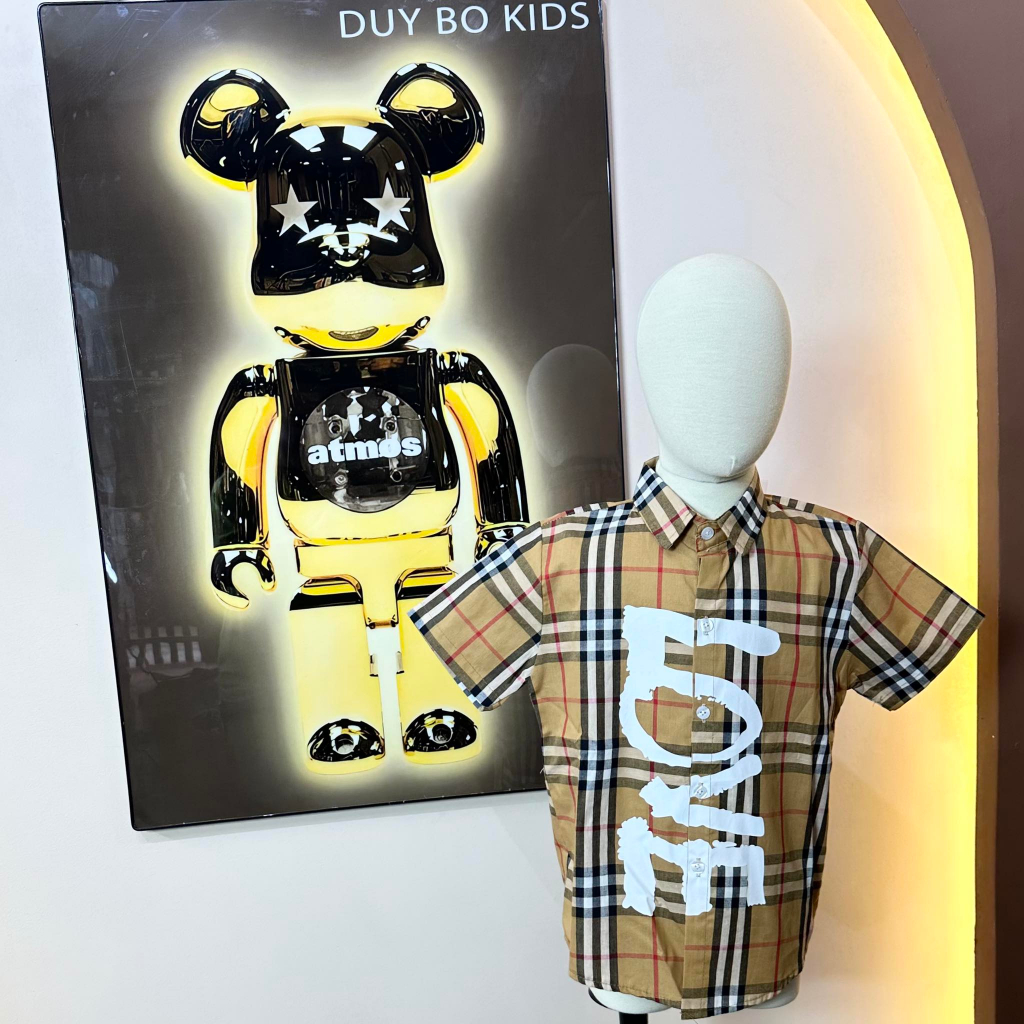 Sơ mi Duybokids kẻ ngắn tay mẫu BB cho bé trai size từ 10kg đến 40kg