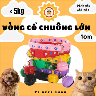 vòng cổ 1cm có chuông lớn dành cho chó mèo dưới 5kg