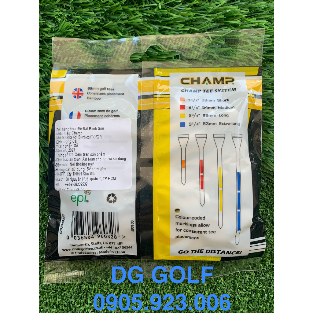 Tee đặt banh - Tee Golf Champ System Bamboo