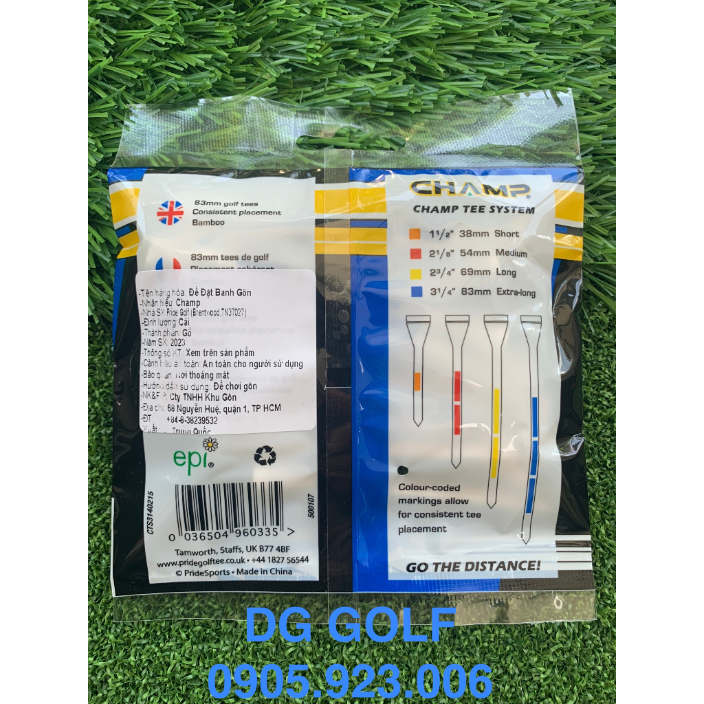 Tee đặt banh - Tee Golf Champ System Bamboo