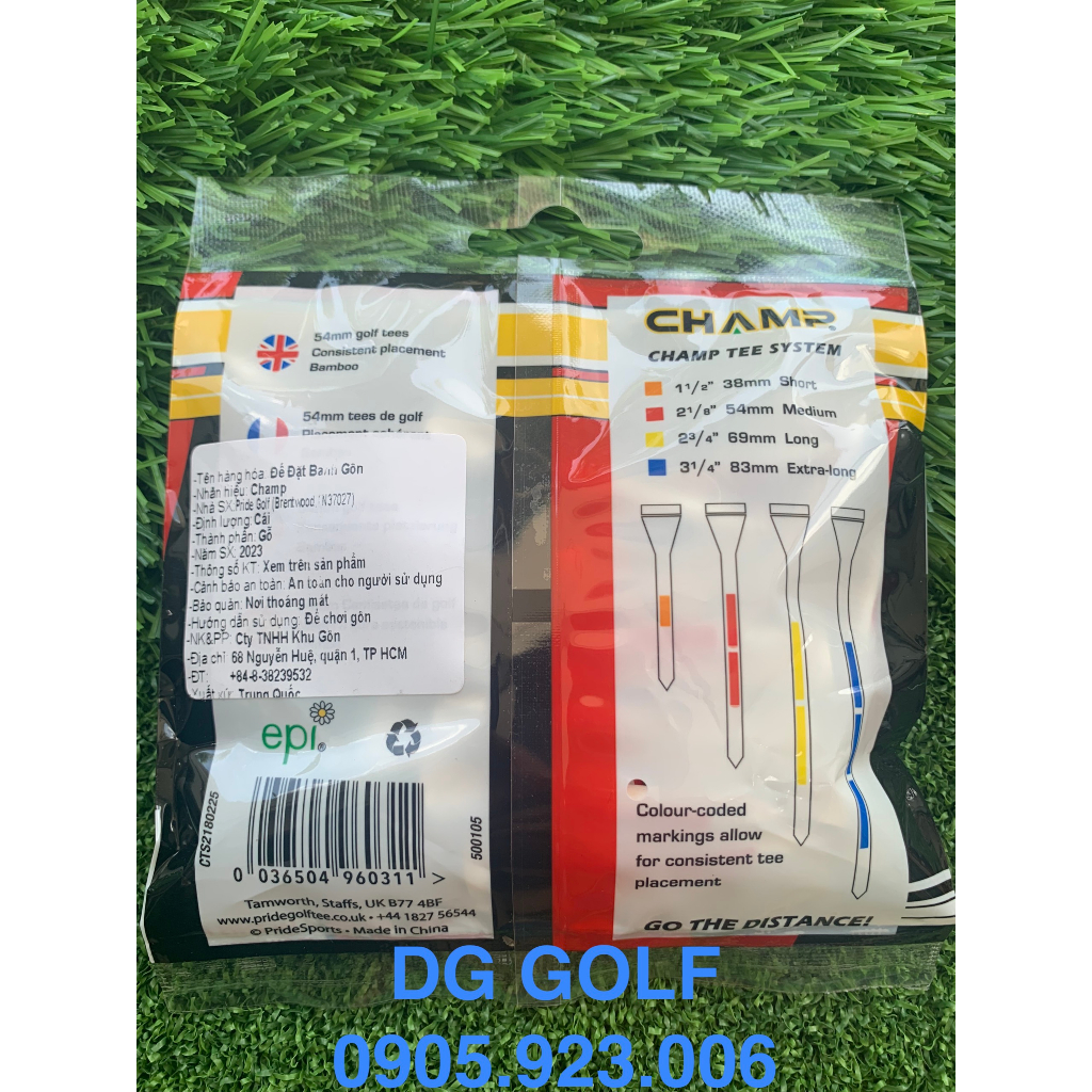 Tee đặt banh - Tee Golf Champ System Bamboo