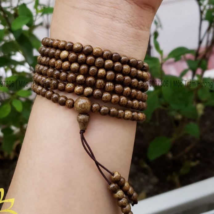 NHIỄU MẪU - Chuyên sỉ vòng tay Trầm hương 108 kết hợp charm bạc ta phủ vàng 24k