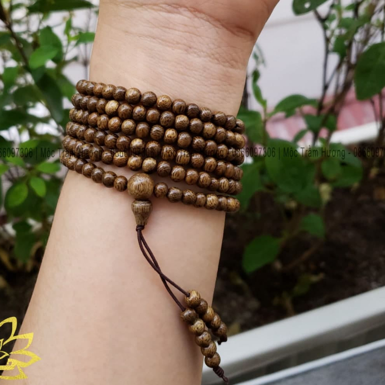 NHIỄU MẪU - Chuyên sỉ vòng tay Trầm hương 108 kết hợp charm bạc ta phủ vàng 24k