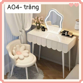 Bàn trang điểm nhập khẩu cảm ứng thông minh mã A04, bàn trang điểm kèm gương đèn Led cảm ứng hiện đại