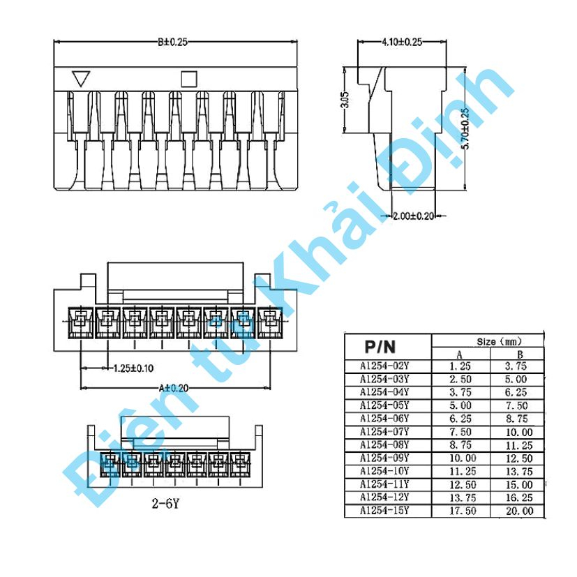 DÂY BUS jack nối cắm 1.25mm GH1.25mm bấm 1 đầu dây nhiều màu dài 15cm 2P 3P 4P 5P 6P 7P 8P kde9356