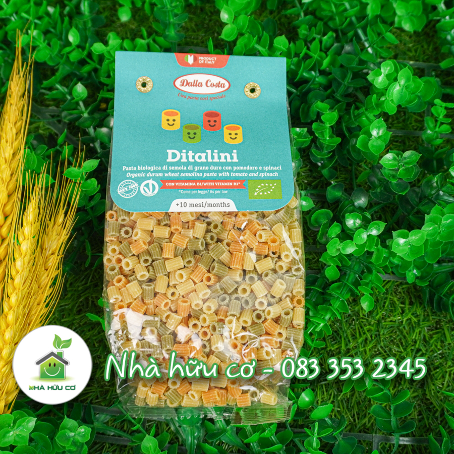 Nui ỐNG NGẮN RAU CỦ Hữu Cơ Cho Bé 200g/100g DALLA COSTA - Date: 12/2024 - Nhà hữu cơ