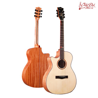 Đàn guitar acoustic sqoe mg-b-lh, đàn tay trái, khảm hoa hồng đẹp mắt, âm thanh chất lượng