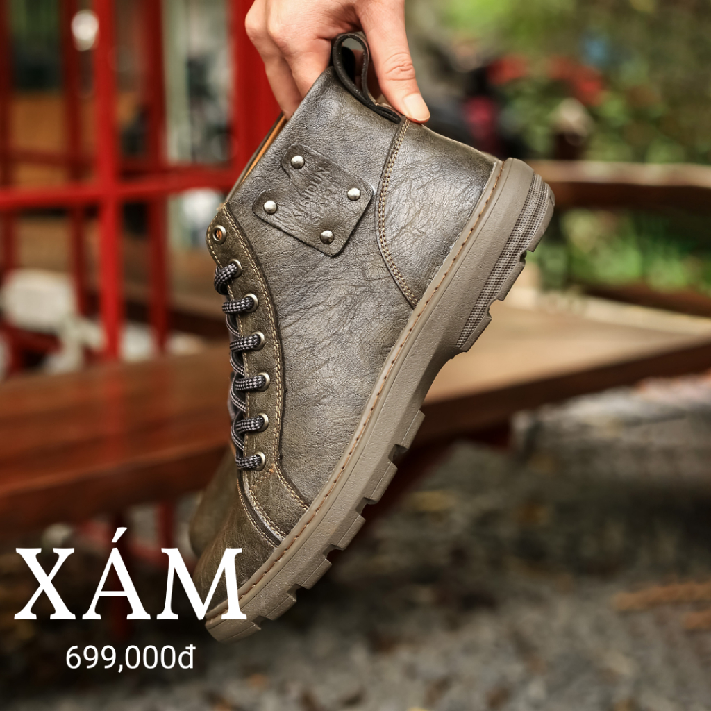 Giày da bò 𝐂𝐨𝐦𝐛𝐚𝐭 𝐁𝐨𝐨𝐭𝐬 𝗕𝗦𝟬𝟮 tăng chiều cao 7cm