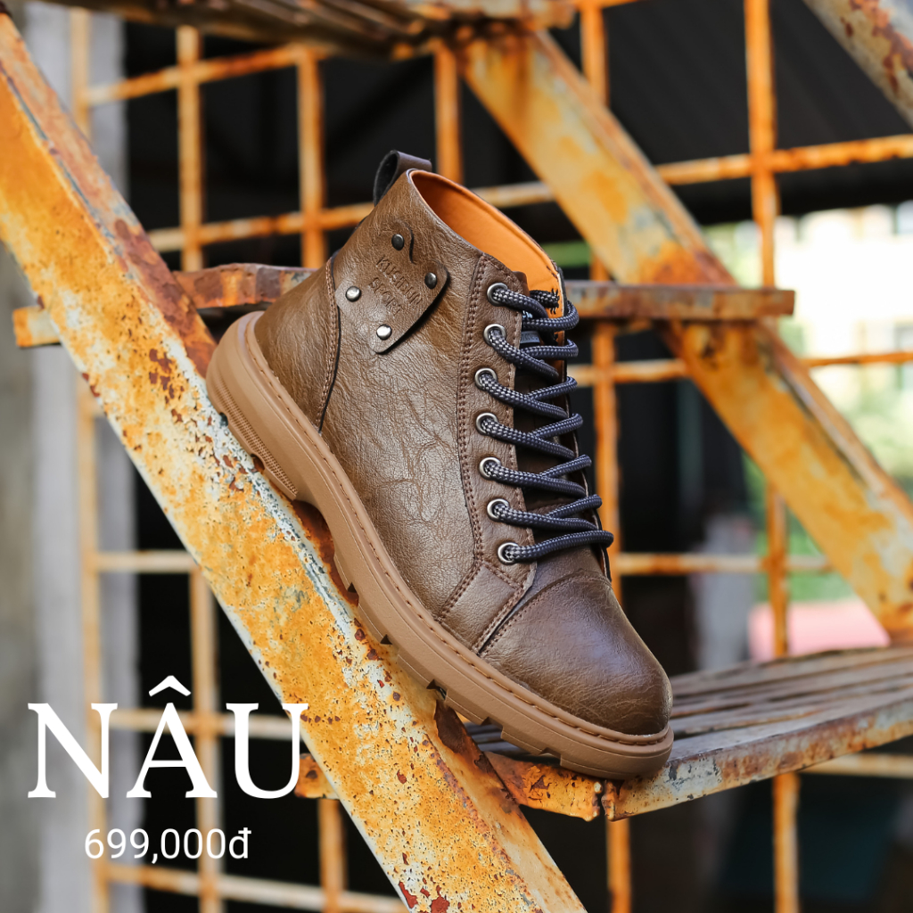 Giày da bò 𝐂𝐨𝐦𝐛𝐚𝐭 𝐁𝐨𝐨𝐭𝐬 𝗕𝗦𝟬𝟮 tăng chiều cao 7cm