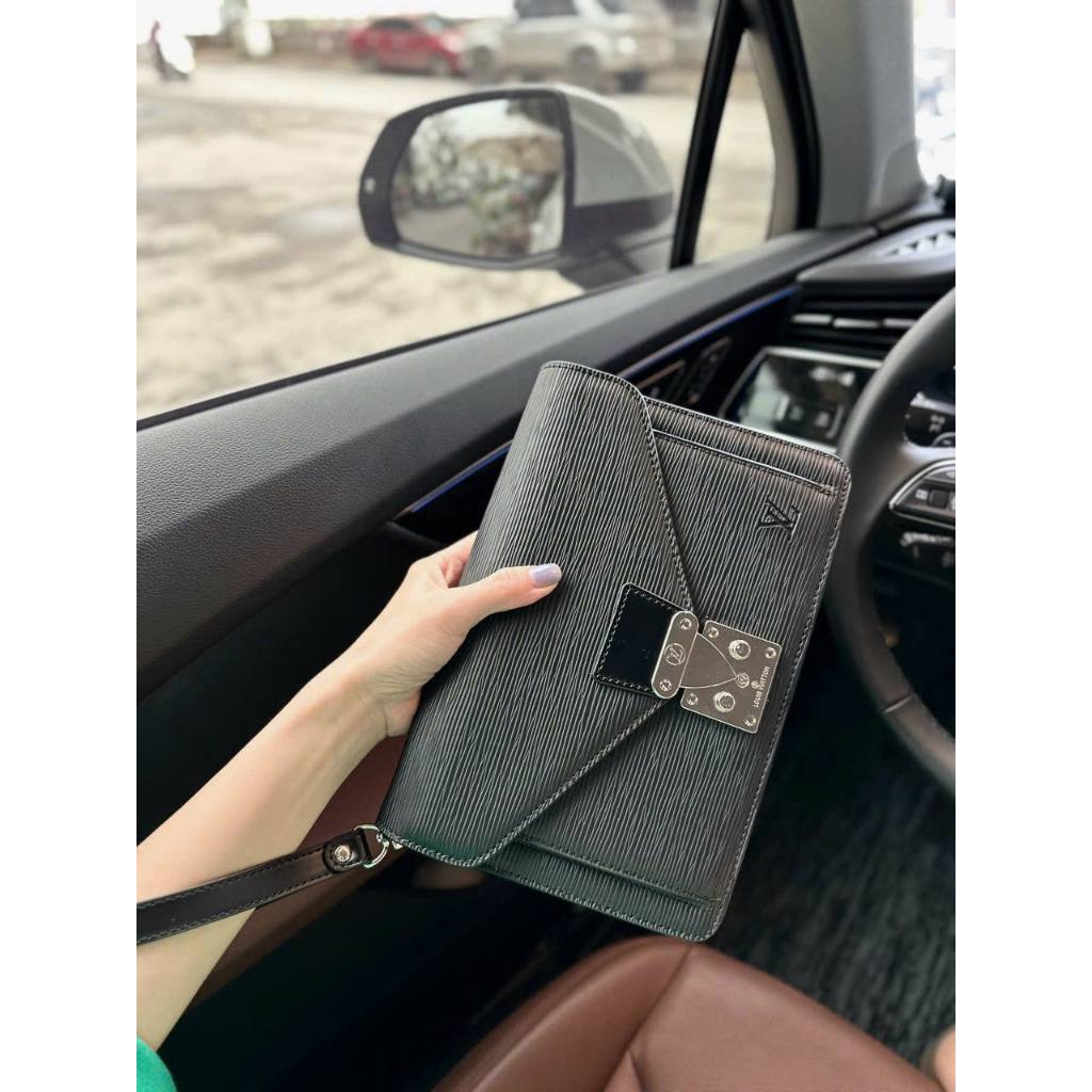 Clutch, ví cầm tay, kẹp nách nam Lờ Vê Thames da tăm, da sần siêu cấp super cực đẹp