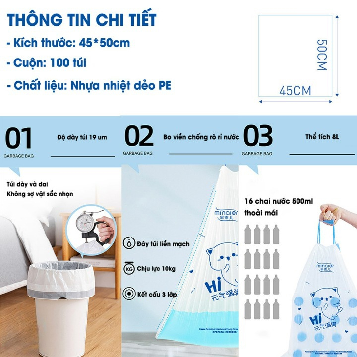 Túi rác dây rút sinh học Minaier - Babymix