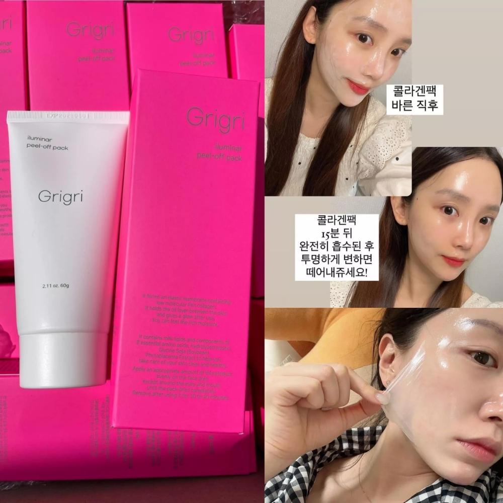 Peel da collagen Grigri iluminar Collagen Peel Off Pack 60g, Peel Căng Bóng Collagen Nano Real Collagen Fit cấp ẩm