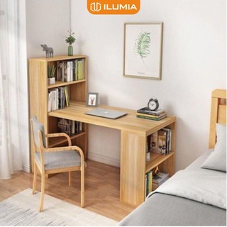 Bàn làm việc kèm kệ sách gỗ mdf thương hiệu ilumia - ip04