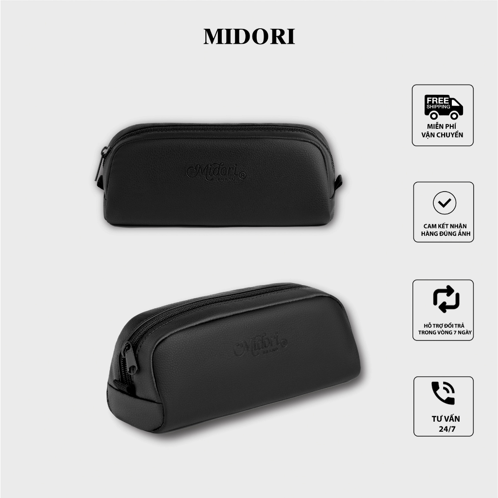 Hộp Bút Da Đựng Viết Mini  Unisex Siêu Bền Đẹp local brand Midori