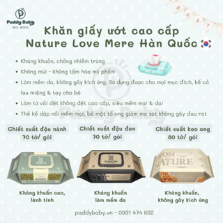 Khăn giấy ướt cao cấp Naturre Love Mere Hàn Quốc cho bé