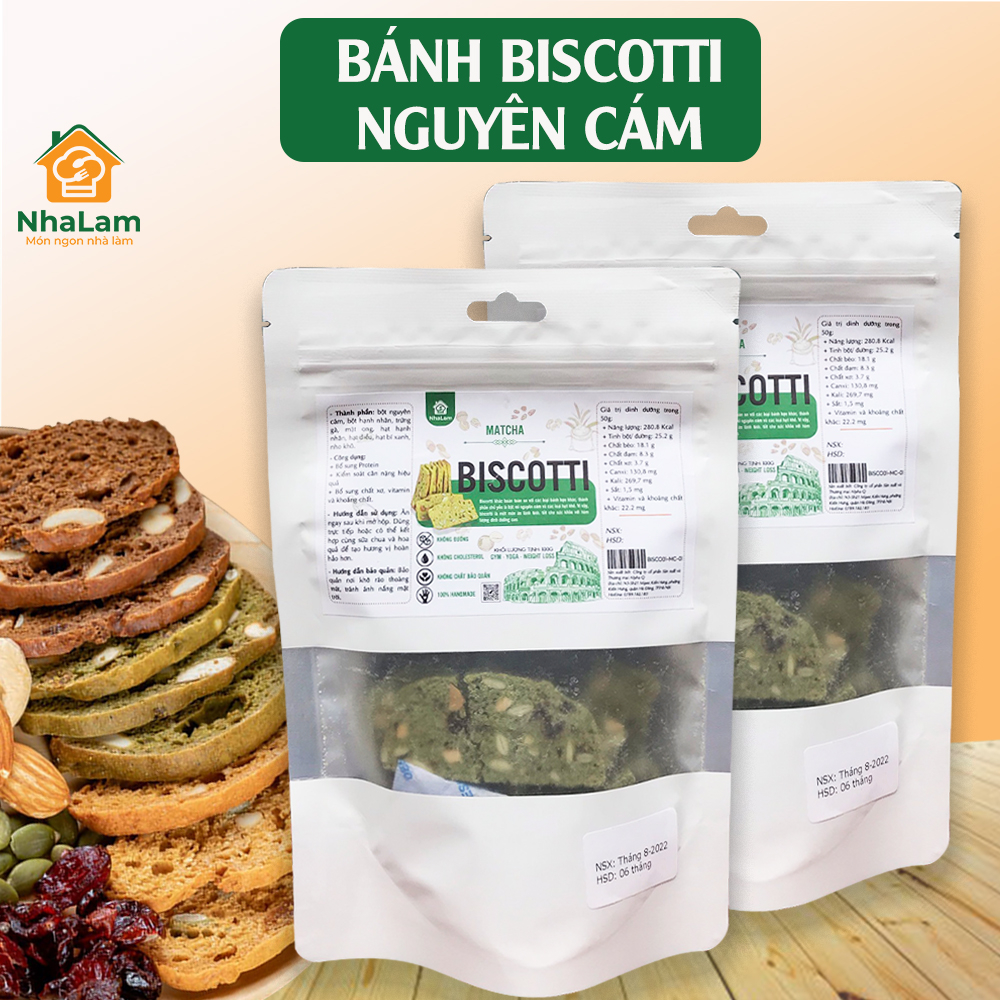 Bánh Biscotti Ngũ Cốc NHALAM FOOD Nguyên Cám Không Đường Ăn Kiêng