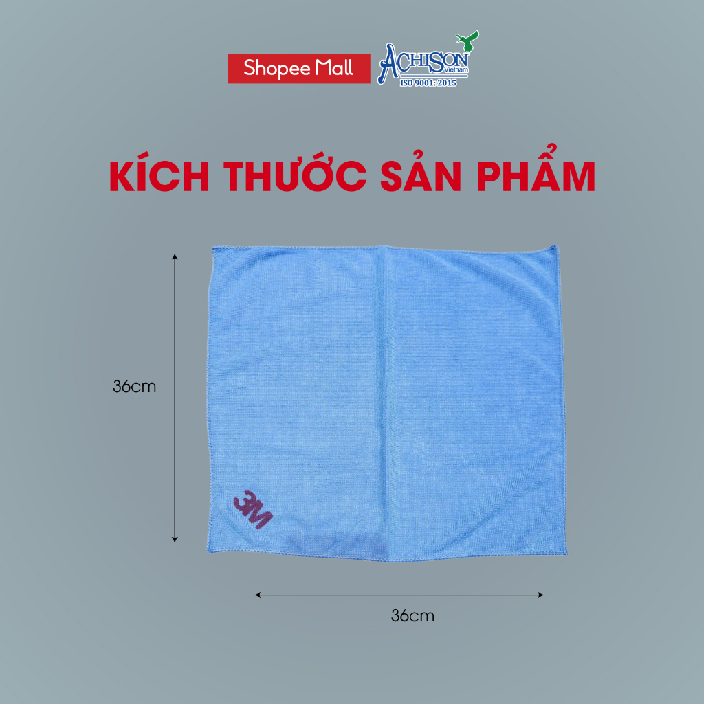 Chính hãng 100% Khăn Lau Đa Năng 3M Microfiber Lau Vân Tay, Lau Bụi, Lau Bếp, Lau Kính Xe