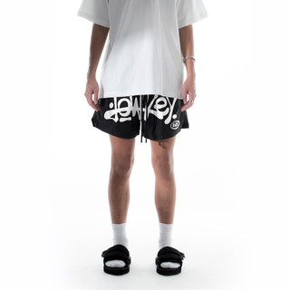 Quần Short Lowkey Big Logo Vải dù - Đen