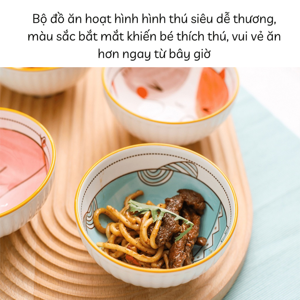 Bát Ăn Dặm Kiểu Nhật Cho Bé Gốm Sứ Hình Ngộ Nghĩnh Yoota Baby - Giá bán 1 bát