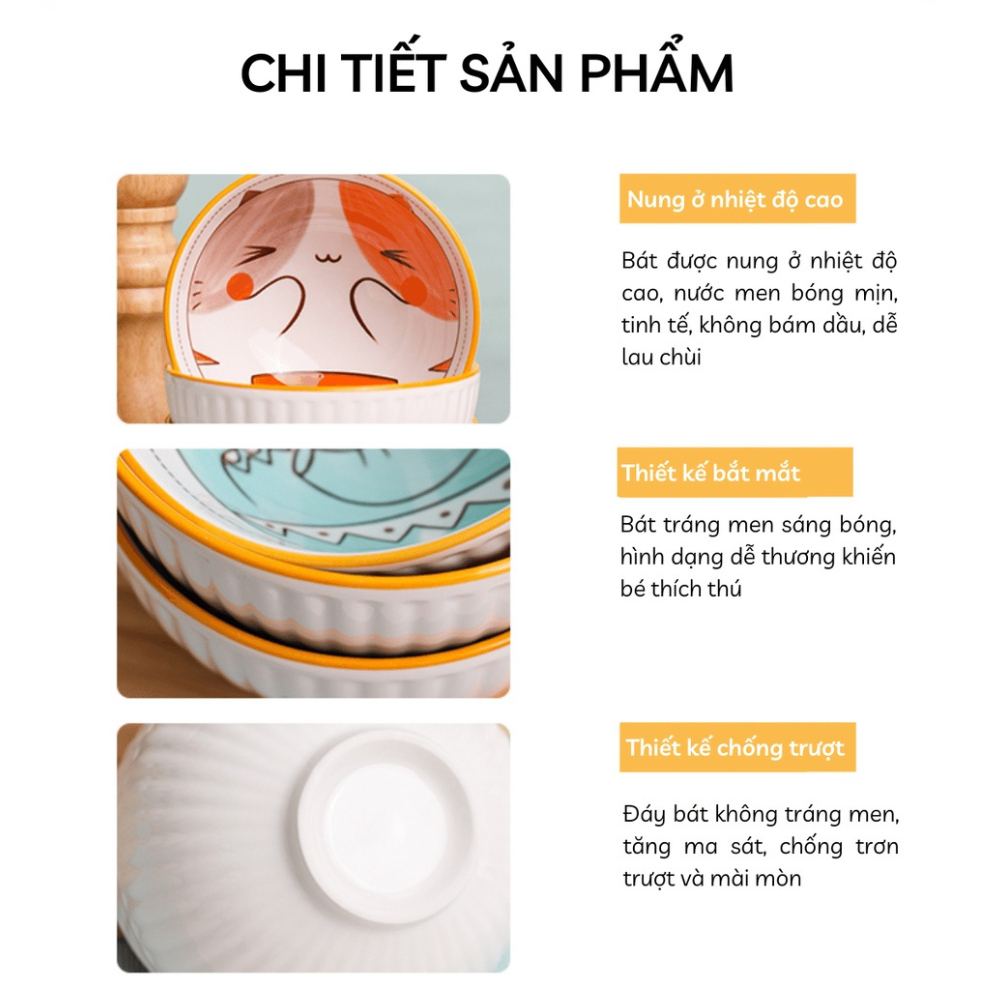 Bát Ăn Dặm Kiểu Nhật Cho Bé Gốm Sứ Hình Ngộ Nghĩnh Yoota Baby - Giá bán 1 bát