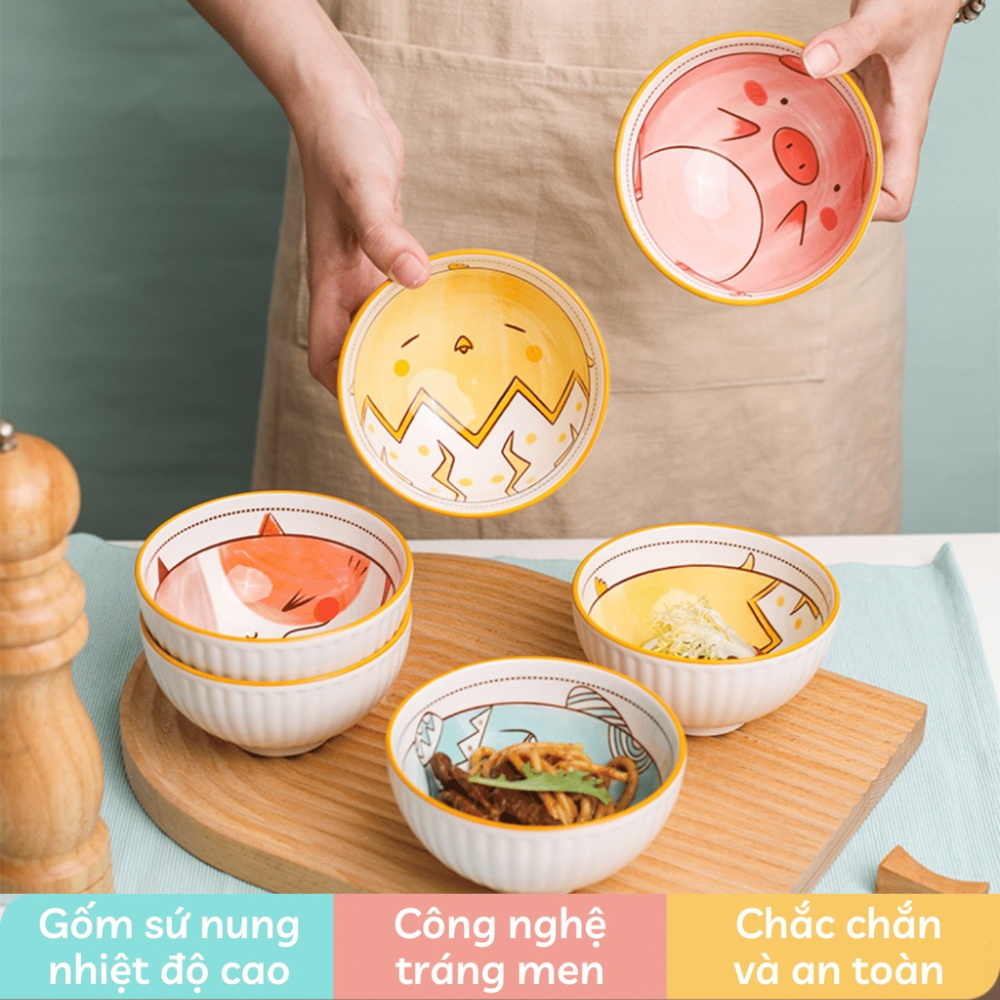 Bát Ăn Dặm Kiểu Nhật Cho Bé Gốm Sứ Hình Ngộ Nghĩnh Yoota Baby - Giá bán 1 bát