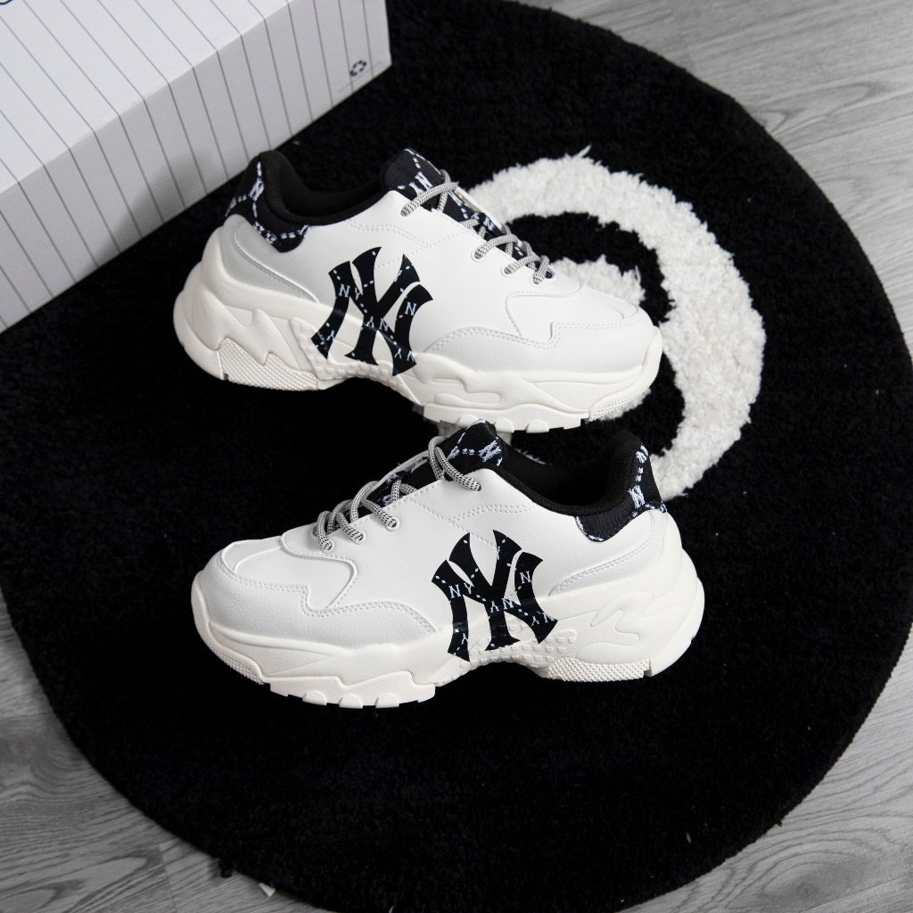Giày MLB Bigball Chunky Monogram NY Gót Nhung Chính Hãng