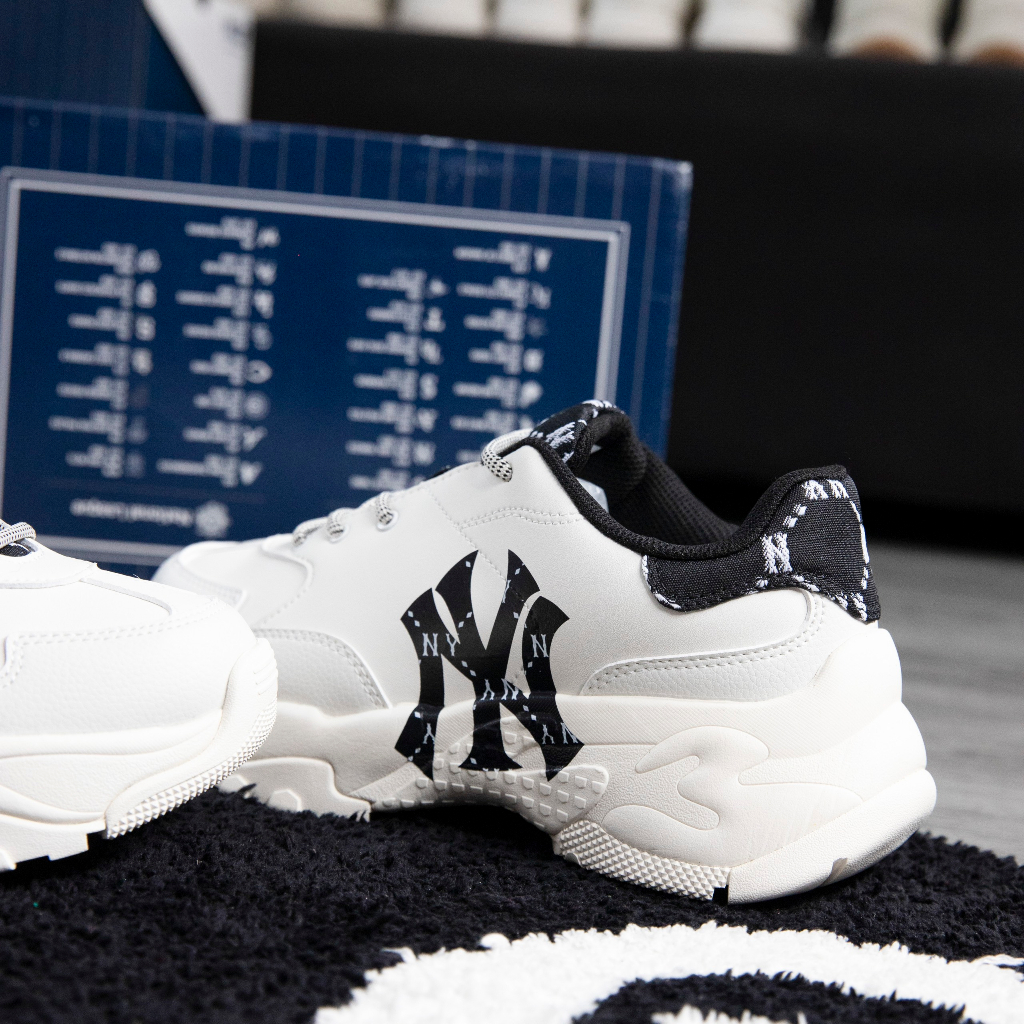 Giày MLB Bigball Chunky Monogram NY Gót Nhung Chính Hãng