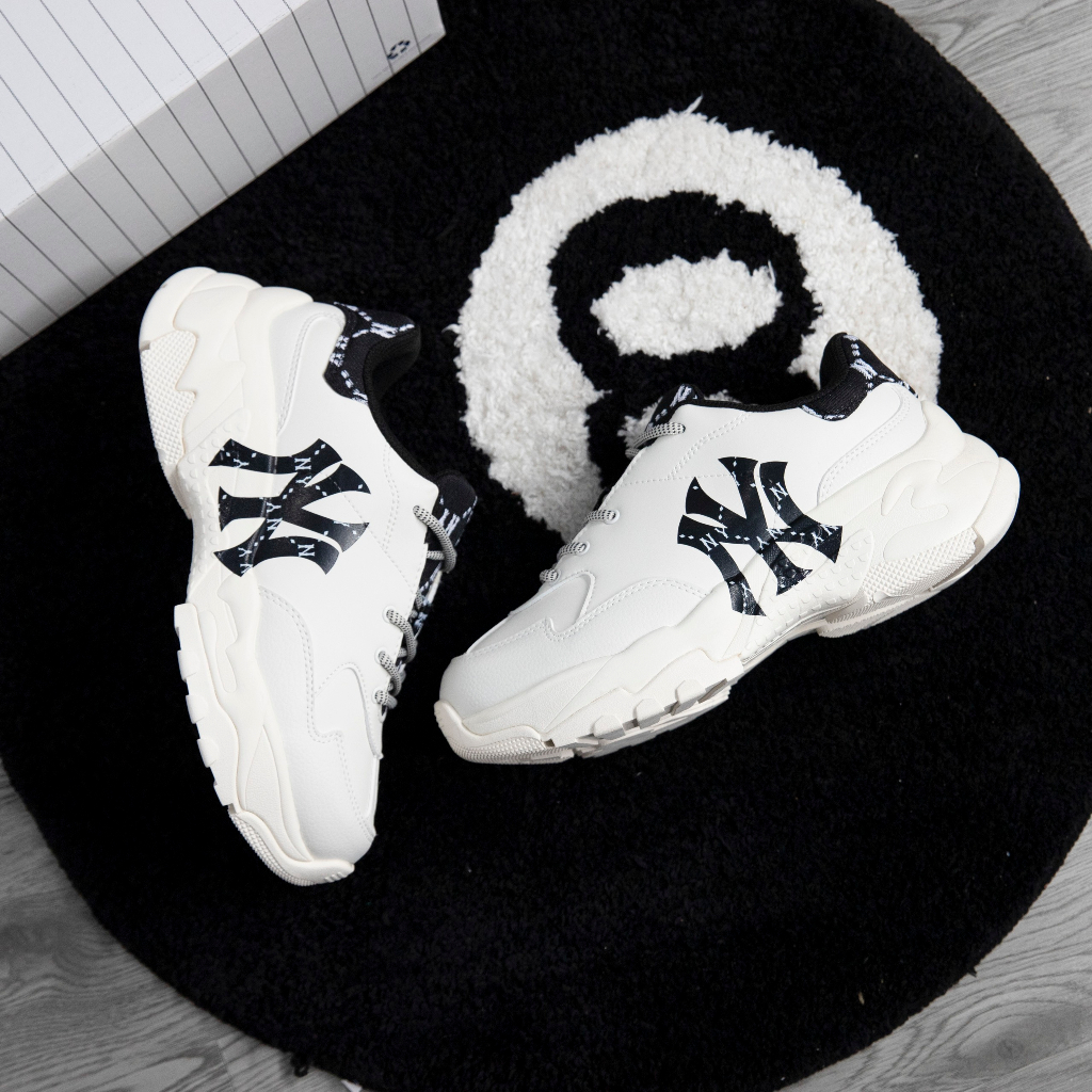 Giày MLB Bigball Chunky Monogram NY Gót Nhung Chính Hãng