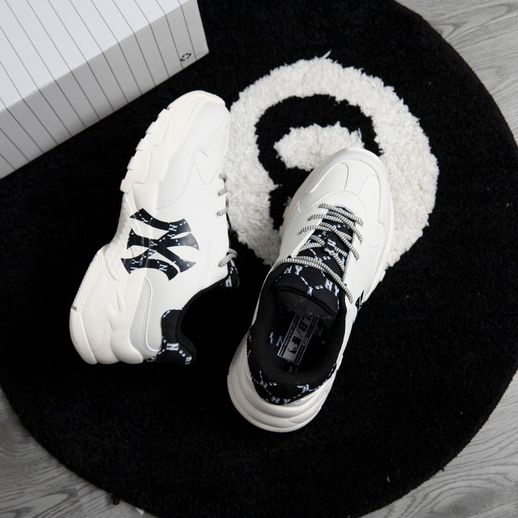 Giày MLB Bigball Chunky Monogram NY Gót Nhung Chính Hãng