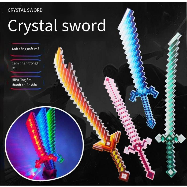 Lớn Minecraft Nhấp Nháy Thanh Kiếm/Đèn LED Chiếu Sáng Khảm Đồ Chơi Kiếm/Quầy Hàng Đường Phố Trẻ Em Nhấp Nháy Đồ Chơi