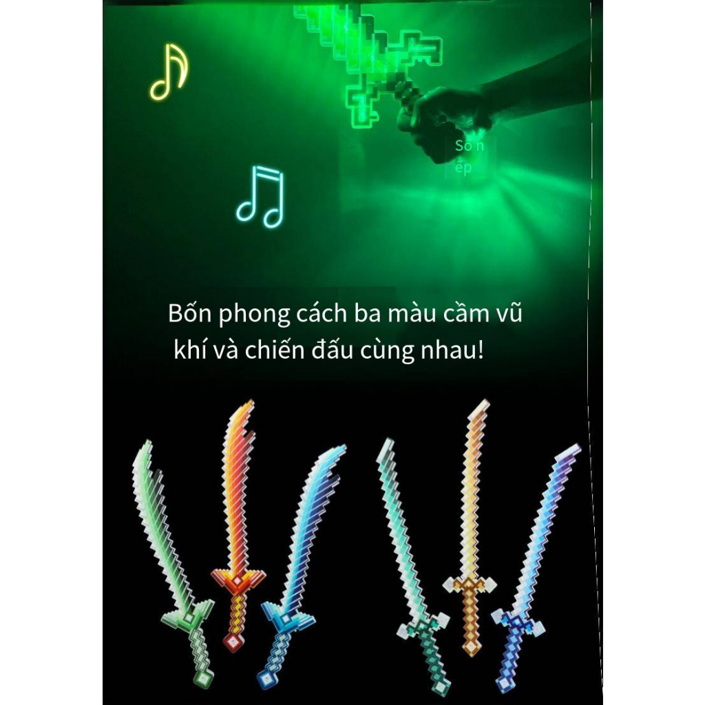 Lớn Minecraft Nhấp Nháy Thanh Kiếm/Đèn LED Chiếu Sáng Khảm Đồ Chơi Kiếm/Quầy Hàng Đường Phố Trẻ Em Nhấp Nháy Đồ Chơi