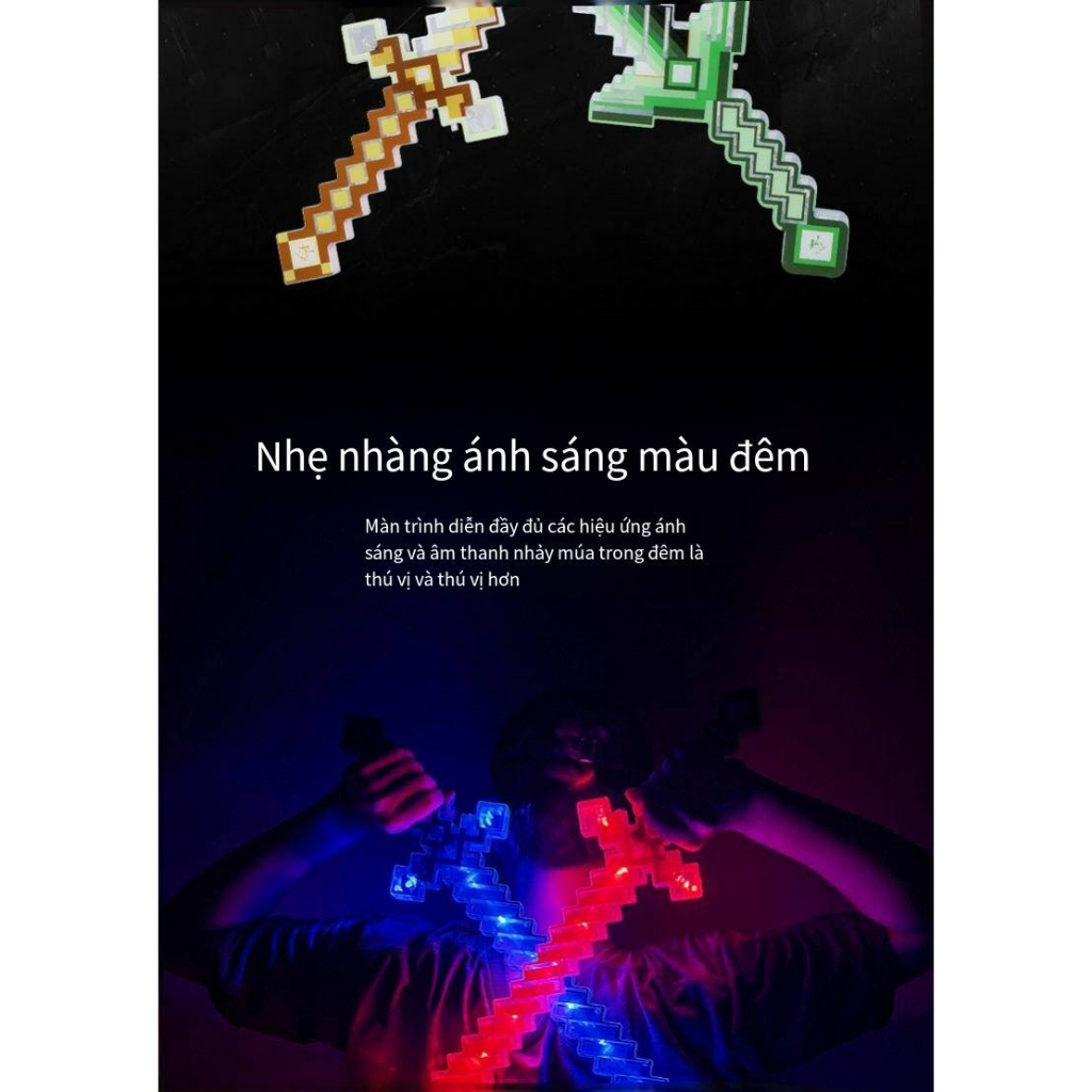 Lớn Minecraft Nhấp Nháy Thanh Kiếm/Đèn LED Chiếu Sáng Khảm Đồ Chơi Kiếm/Quầy Hàng Đường Phố Trẻ Em Nhấp Nháy Đồ Chơi