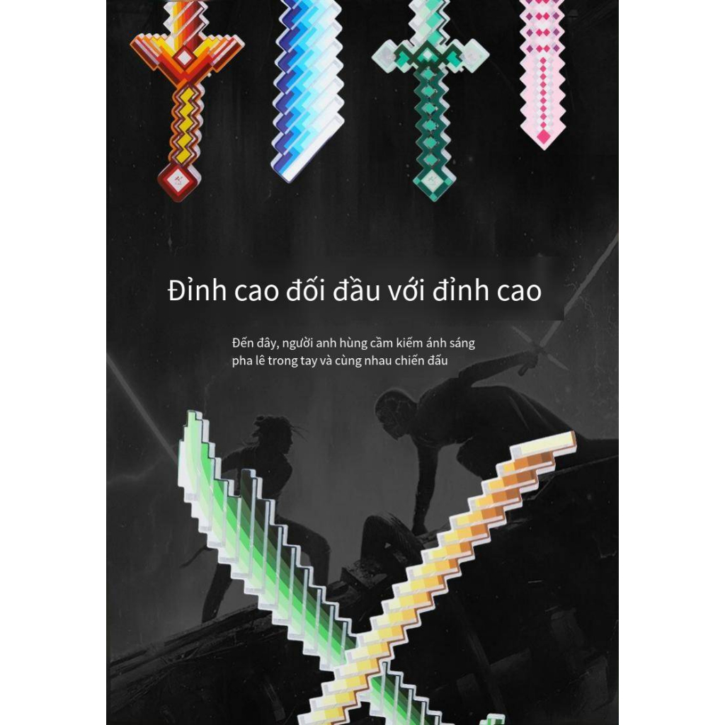 Lớn Minecraft Nhấp Nháy Thanh Kiếm/Đèn LED Chiếu Sáng Khảm Đồ Chơi Kiếm/Quầy Hàng Đường Phố Trẻ Em Nhấp Nháy Đồ Chơi