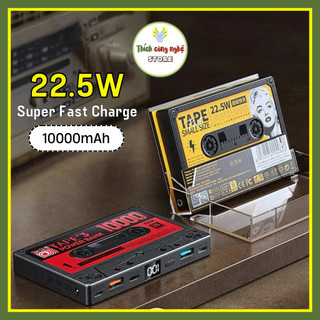 Sạc dự phòng Remax kiểu cuộn băng casset 10000mAh, pin dự phòng sạc nhanh