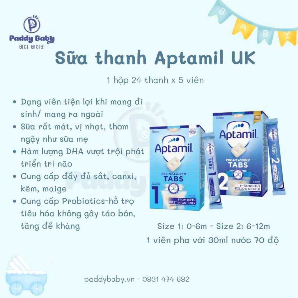 Sữa thanh Aptamil tiện lợi cho bé từ 0m+