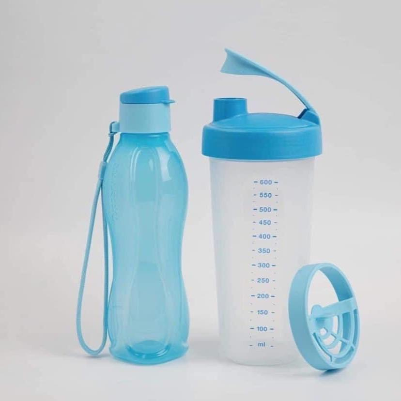 Bộ bình lắc sinh tố mềm, cà phê Shake N Go Tupperware dung tích 500ml gồm bình đựng nước 500ml