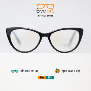 Gọng kính cận nữ lắp cận sẵn chất liệu nhựa dẻo mắt kính mèo chống ánh sáng xanh - GZ8013 Eyepro