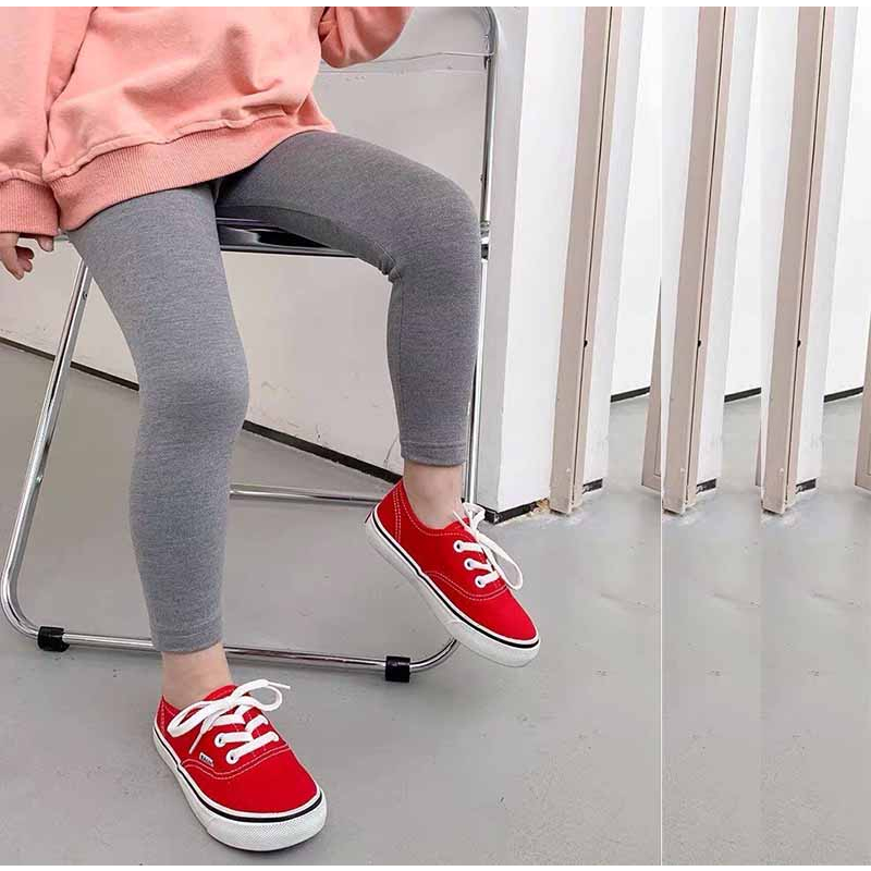 Quần legging dài trơn cho bé gái TANOSA chất thun cotton xuất dư co dãn 4 chiều mềm mịn