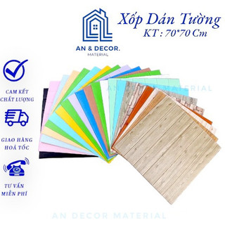 XỐP DÁN TƯỜNG 3D GIẢ GỖ 70x70 CM, MẶT SAU CÓ SẴN KEO