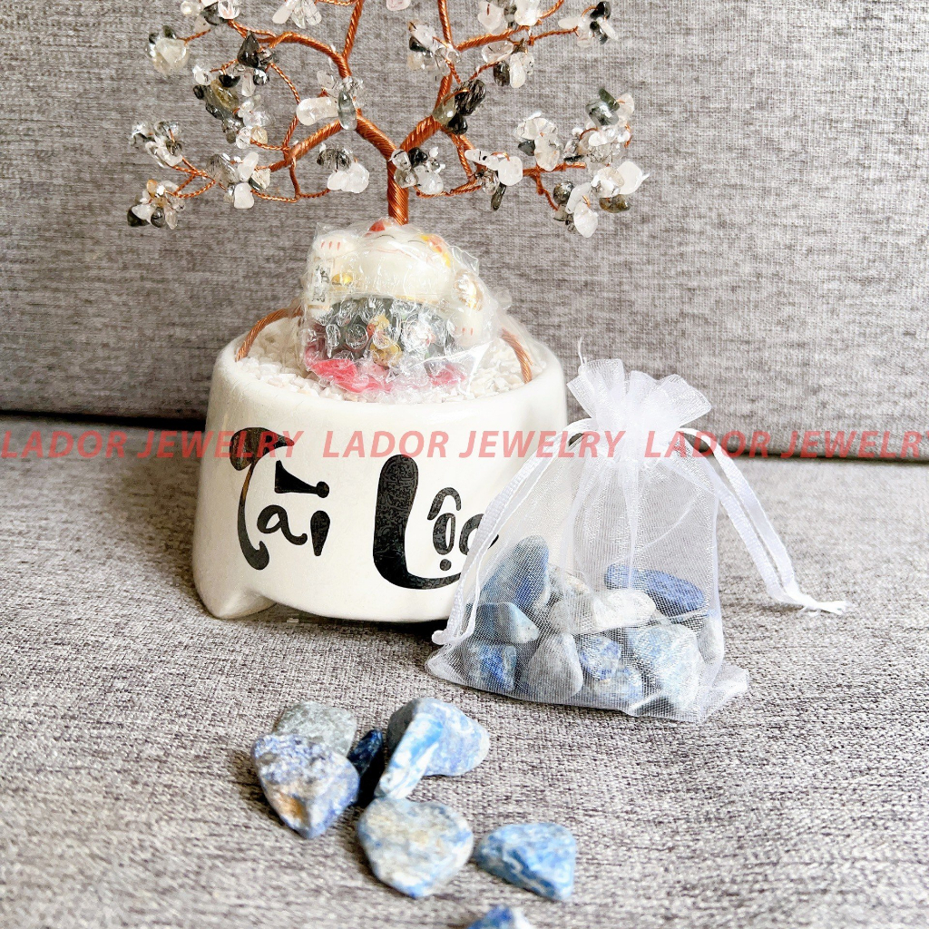 Túi đá thạch anh may mắn thanh tẩy bài Tarot phong thuỷ nạp năng lượng Thu Hút Tài Lộc, May Mắn Lador Jewelry