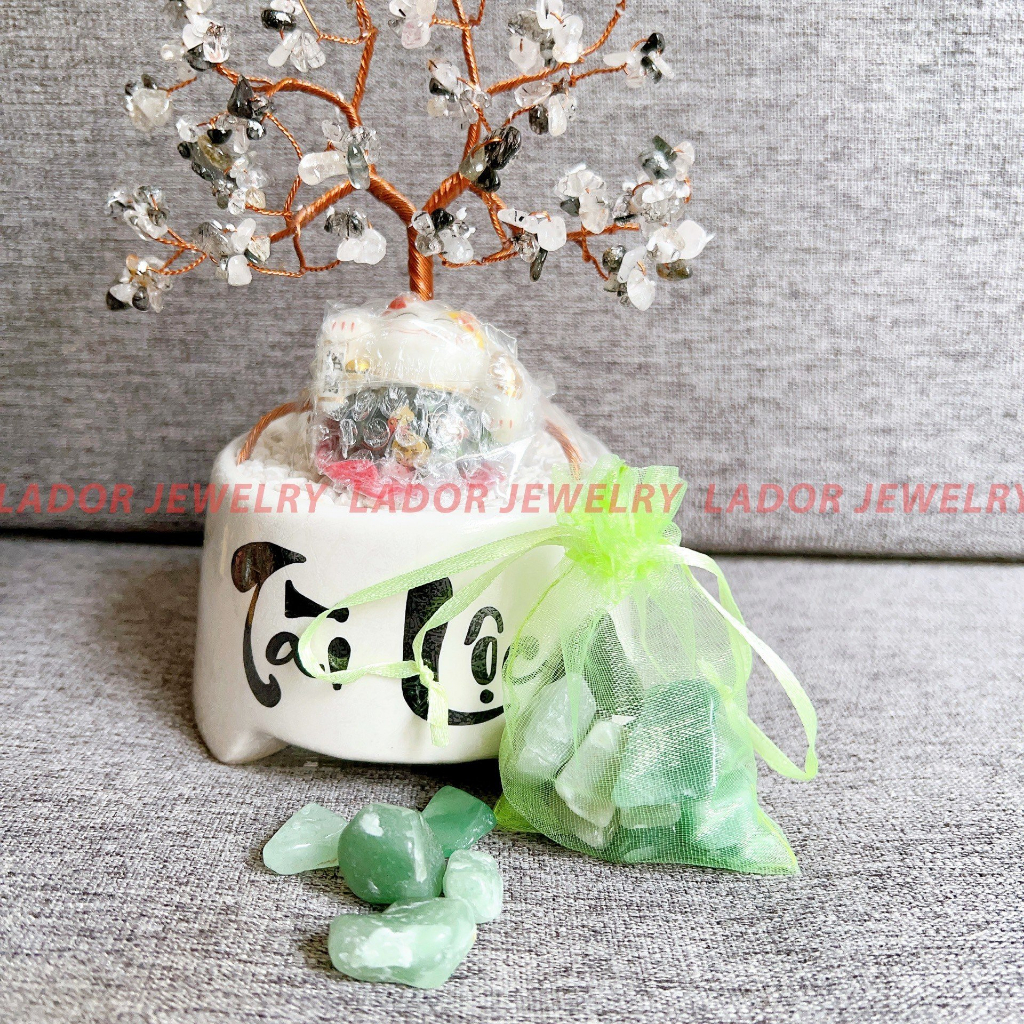 Túi đá thạch anh may mắn thanh tẩy bài Tarot phong thuỷ nạp năng lượng Thu Hút Tài Lộc, May Mắn Lador Jewelry