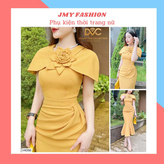 V4056 Váy vàng đuôi cá ngực đính hoa tiểu thư [Dolce Viva Colection (DVC)] váy vàng body đi làm đi chơi nữ tính
