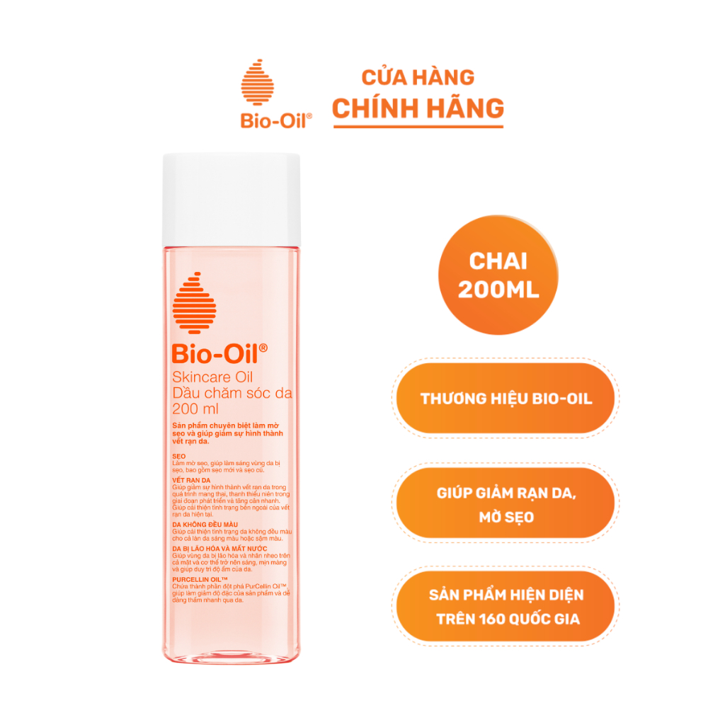 Dầu chăm sóc da giúp cải thiện rạn da, mờ sẹo và đều màu da BIO-OIL SKINCARE OIL (chai 200ml)