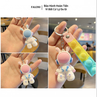Móc khóa thỏ phi hành gia dễ thương FALONI charm ngộ nghĩnh cute size 3.3cmx6cm