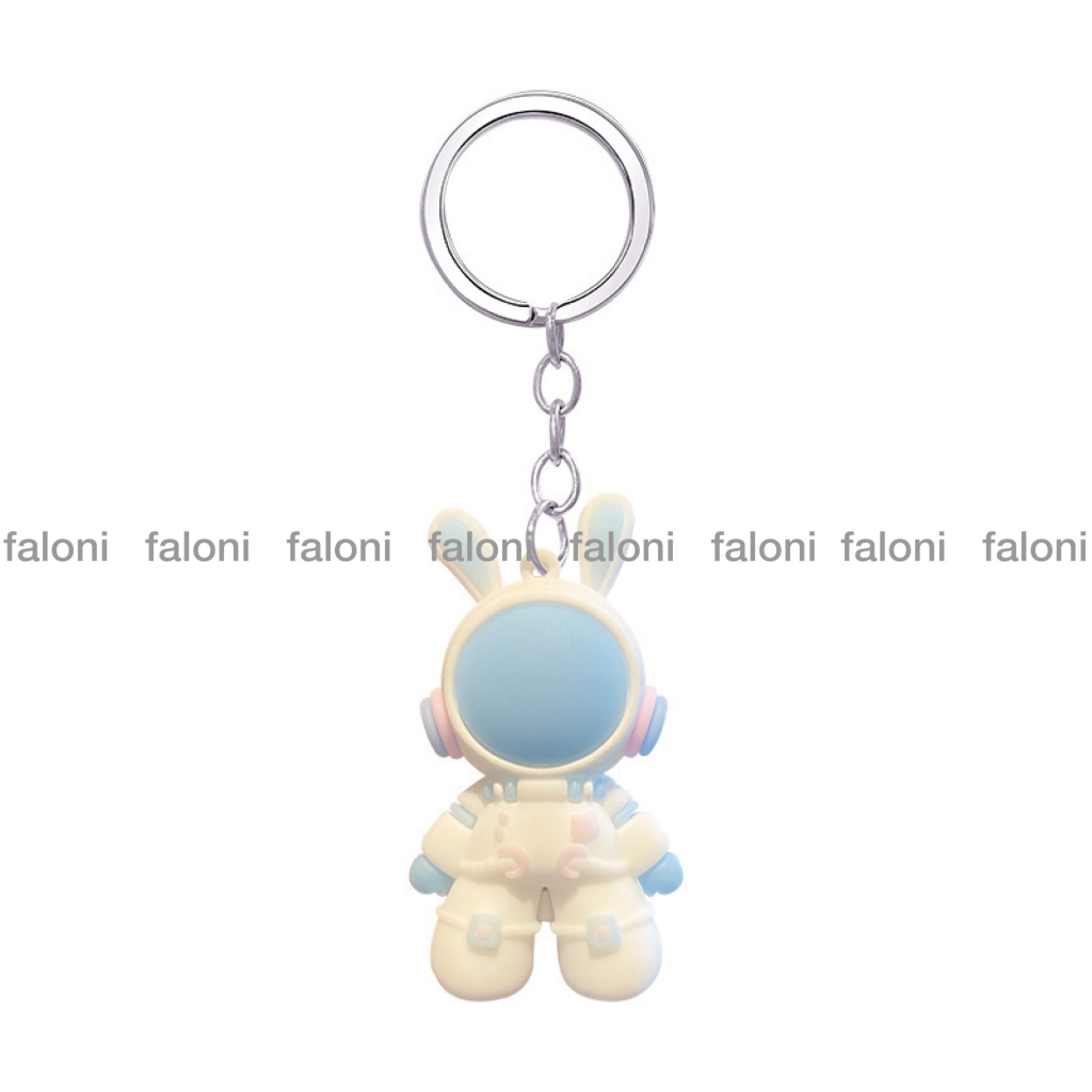 Móc khóa thỏ phi hành gia dễ thương FALONI charm ngộ nghĩnh cute size 3.3cmx6cm