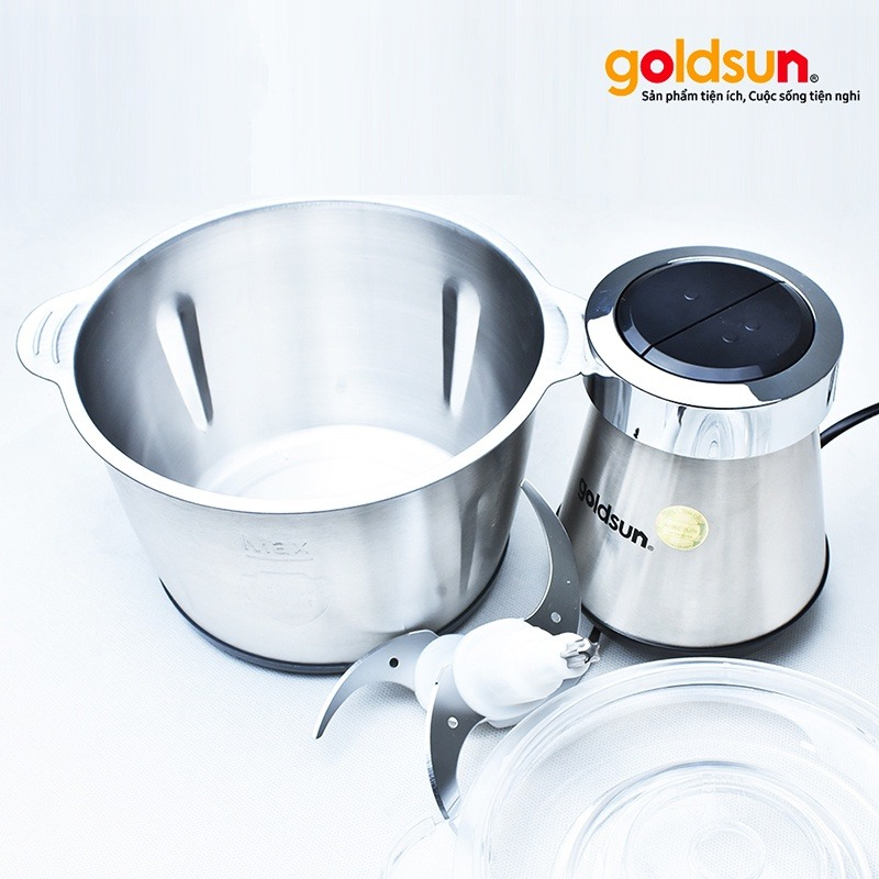 Máy xay thịt Goldsun, máy xay mini đa năng, máy xay tỏi ớt, bảo hành 12 tháng
